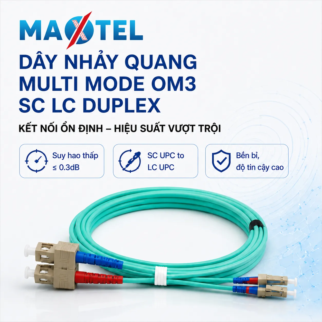 Dây Nhảy Quang Multi Mode OM3 SC LC Duplex 1_1 Dây Nhảy Quang Multi Mode OM3 SC LC Duplex 1_1