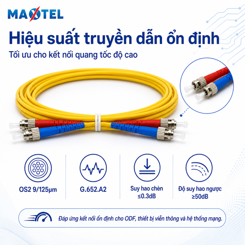 Dây Nhảy Quang Single Mode ST ST Duplex 2