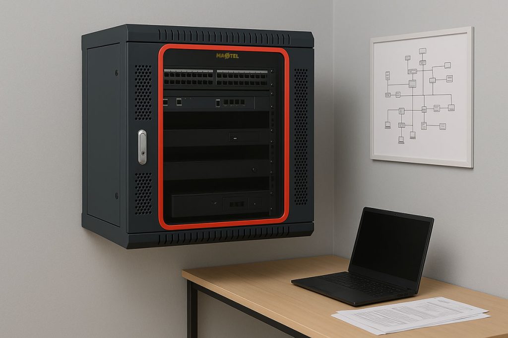 Ảnh thực tế của Tủ rack treo tường 12UD400 Maxtel