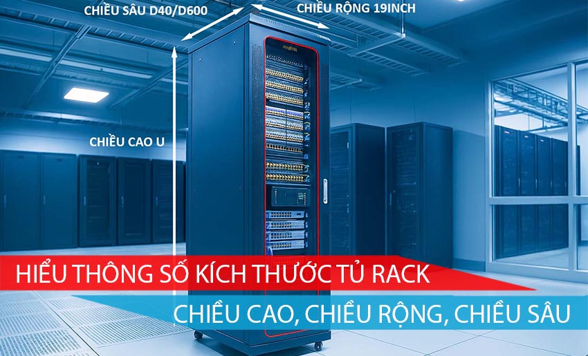 Hiểu thông số kích thước tủ Rack (chiều cao, chiều rộng và chiều sâu)