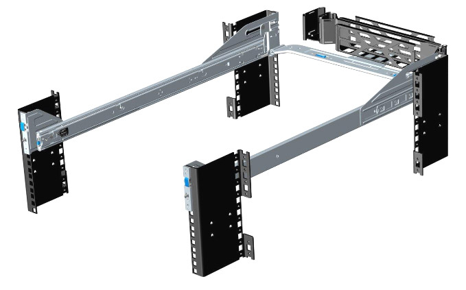 hình ảnh thanh Rail Kit đã lắp vào tủ Rack