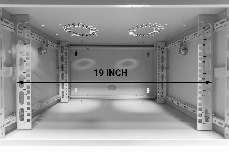 minh họa chiều rộng của tủ Rack là 19 Inch