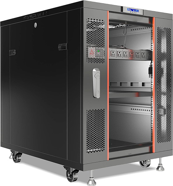 minh họa tủ Rack vừa có bánh xe vừa có chân trụ