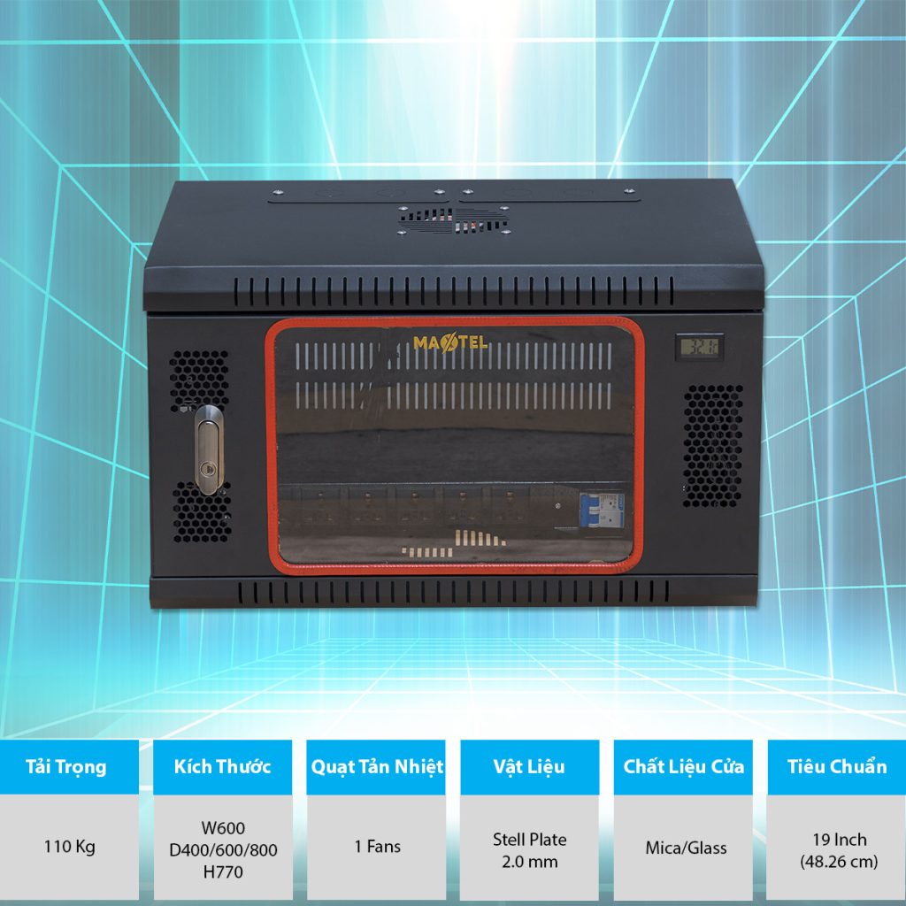 Ảnh sản phẩm đặc tính vật lý tủ rack 6U Maxtel