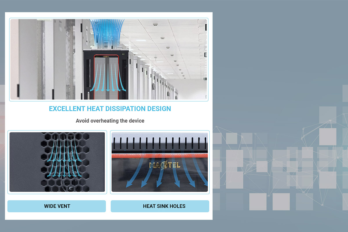 Background giới thiệu hệ thống tản nhiệt tủ rack 27U Series MAXTEL