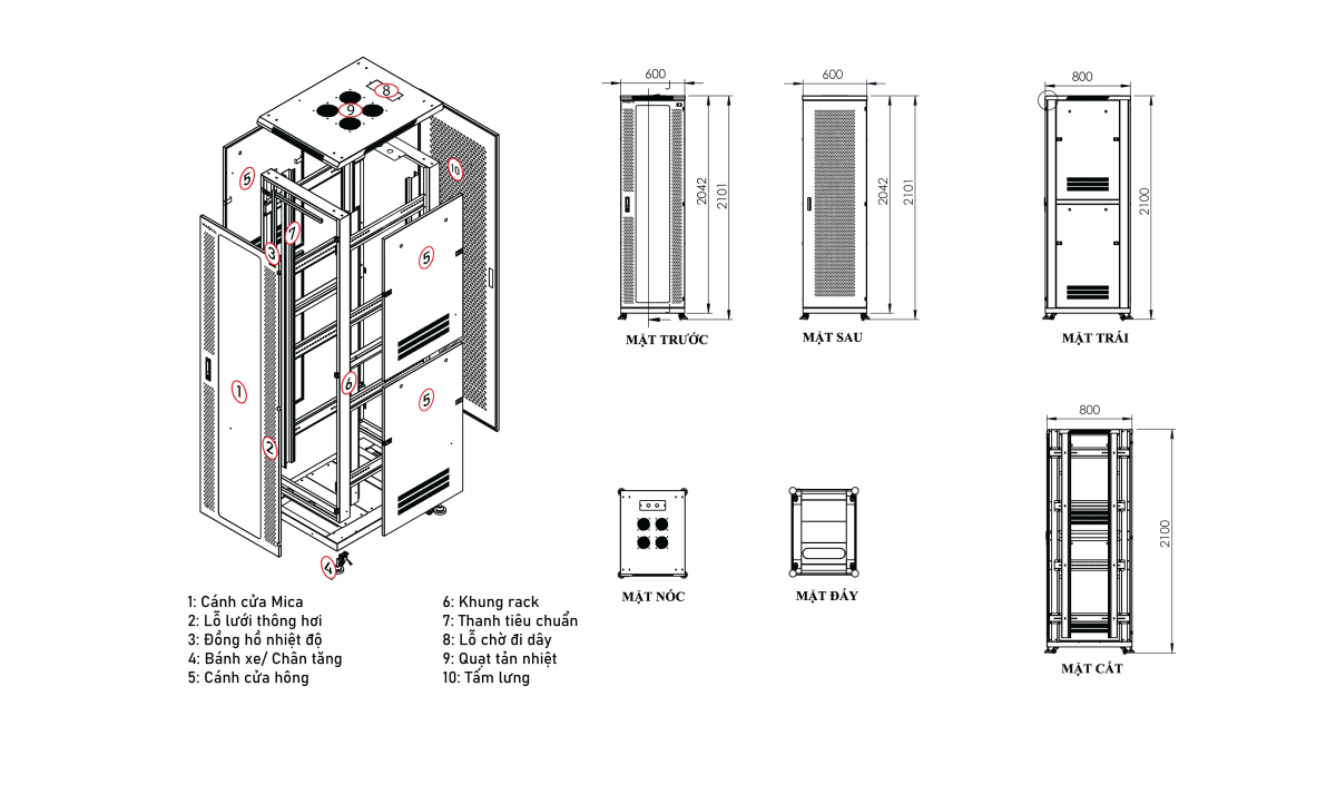 Tủ Rack 42U Series Maxtel - MAXTEL