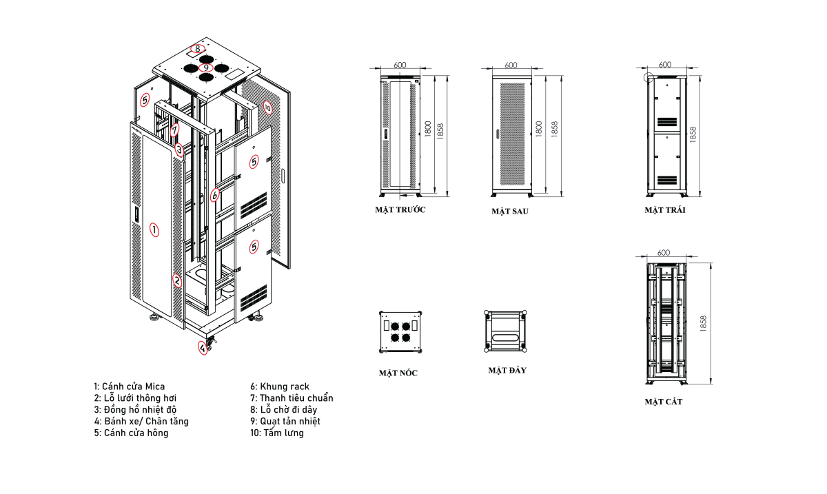 Tủ Rack 36U Series Maxtel - MAXTEL