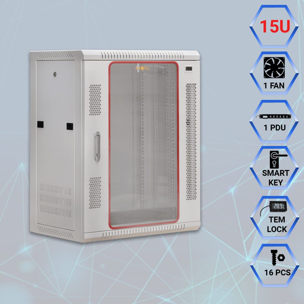 Đặc điểm Tủ rack 15U Series màu trắng treo tường cửa MAXTEL (5)