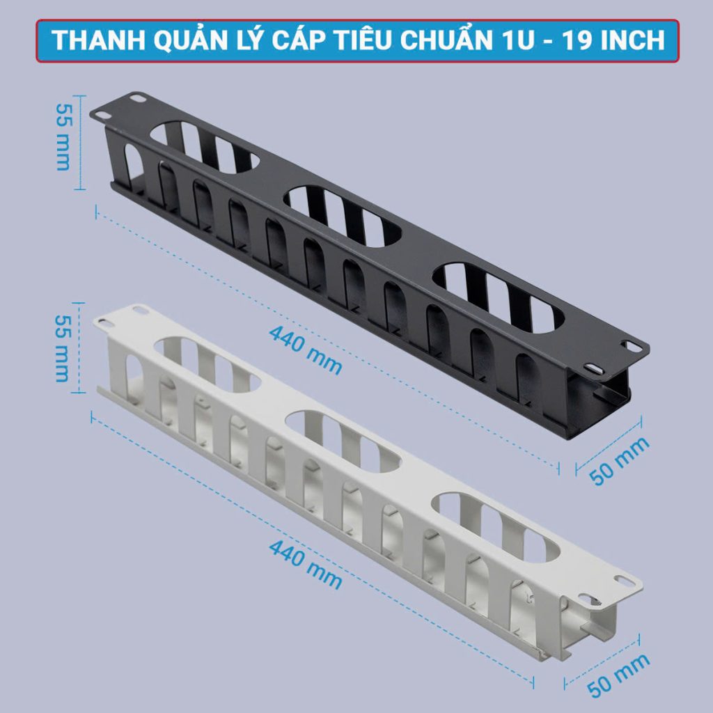 Thanh quản lý cáp 1u chuẩn 19inch