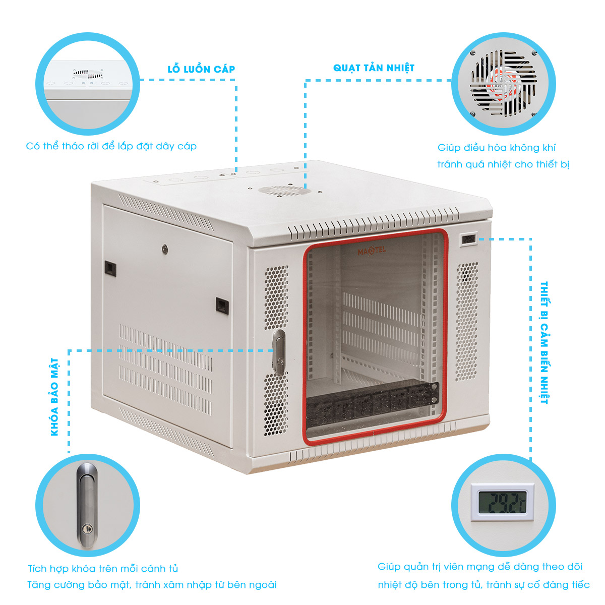 Giới thiệu chi tiết tủ rack 10U Maxtel