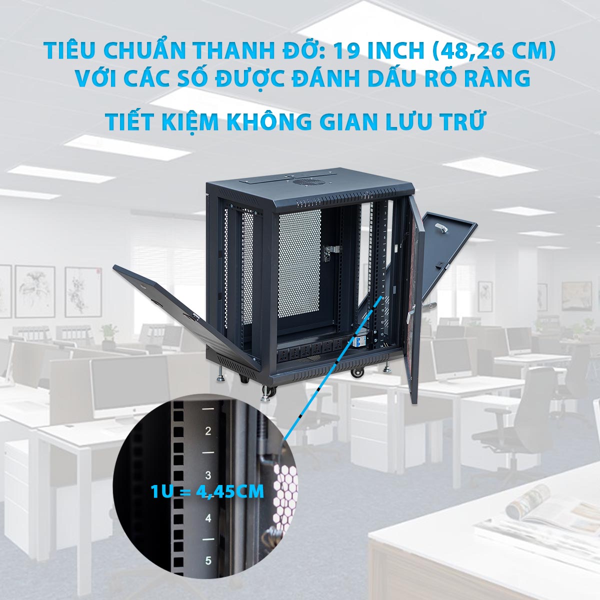 Thanh quản lý cáp tủ rack 12U Maxtel