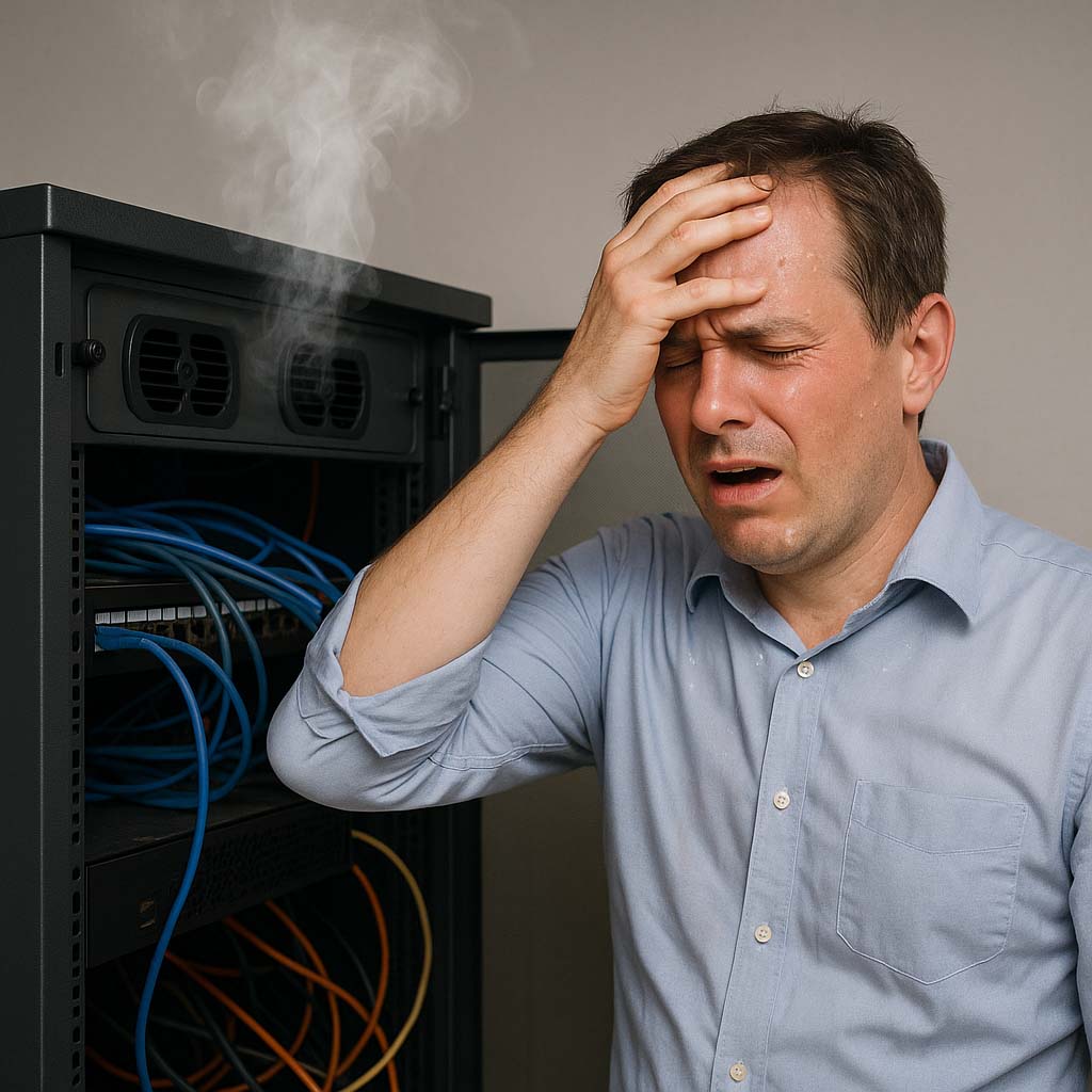 Tủ rack thiếu thông gió và tản nhiệt