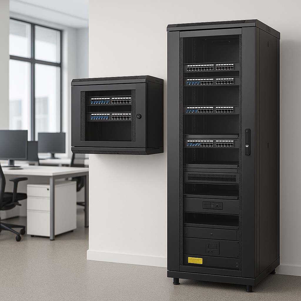 tủ rack đứng và tủ rack treo tường