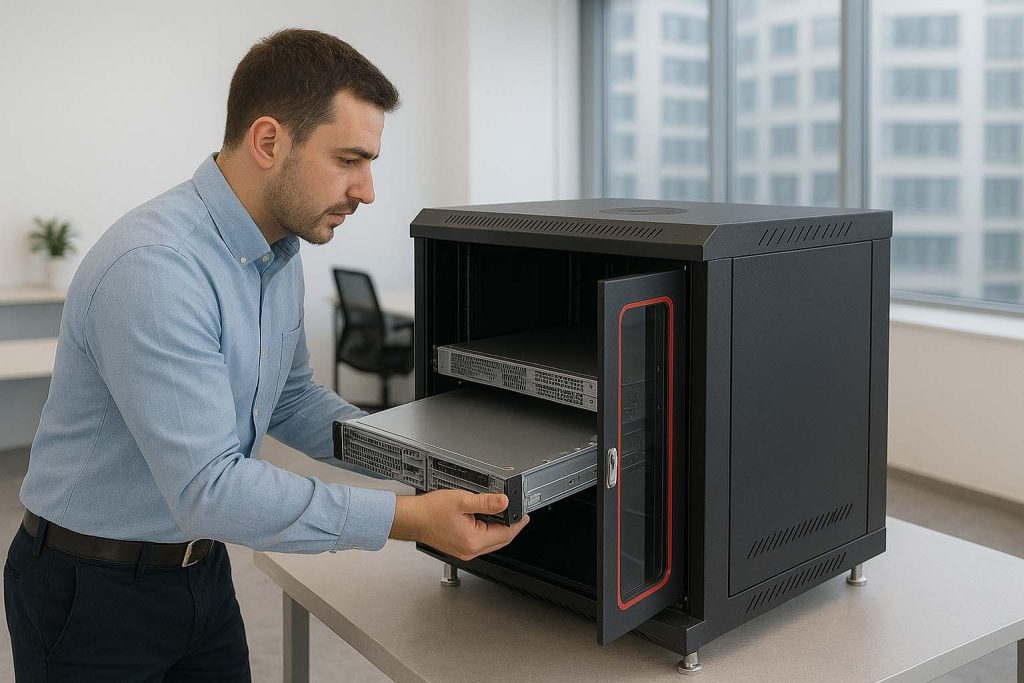 tủ rack 10u Maxtel tại văn phòng