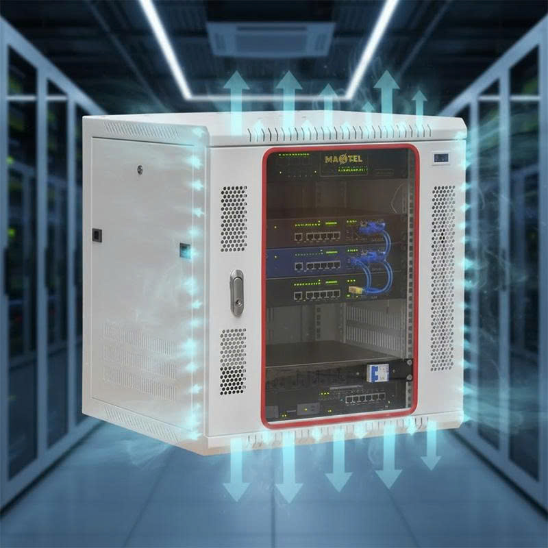 Hệ thống lọc gió và làm mát của tủ rack 6u treo tường Maxtel