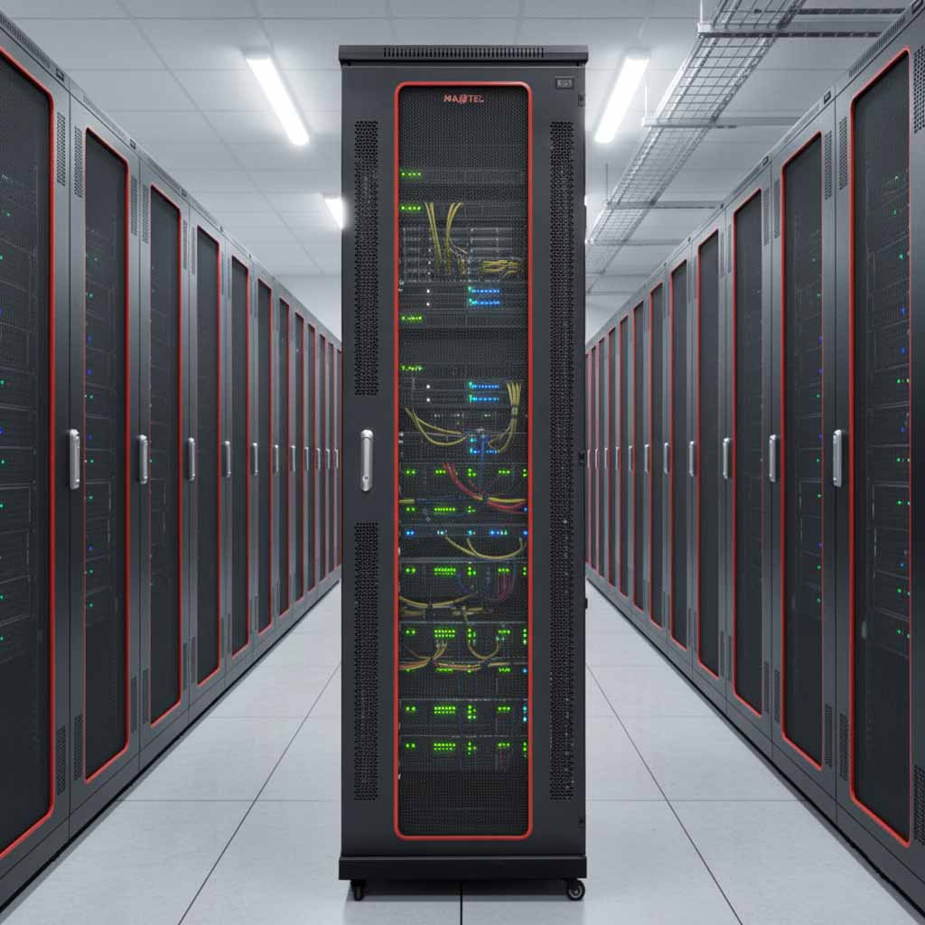tủ rack 42u đặt trong phòng máy