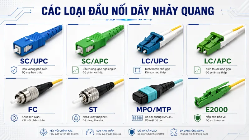 các loại đầu nối quang