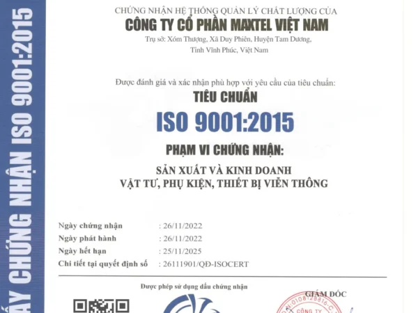 ISO 9001:2015 Năm 2022 – 2025