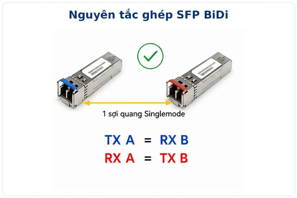Nguyên tắc ghép SFP BiDi