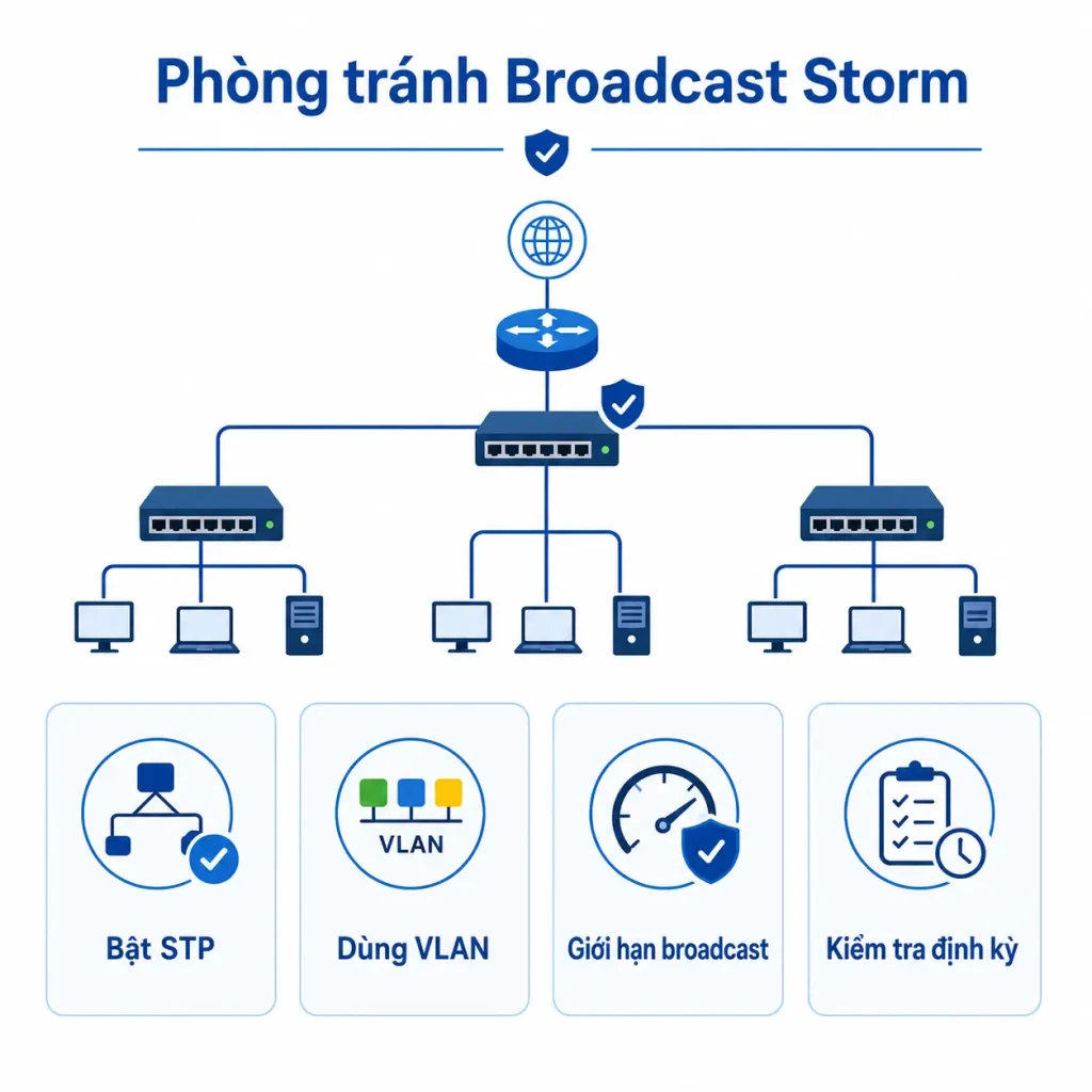 Cách phòng tránh Broadcast Storm trong mạng LAN Broadcast-Storm-la-gi