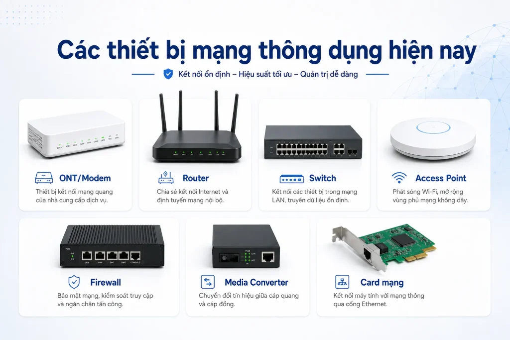 Các thiết bị mạng thông dụng hiện nay