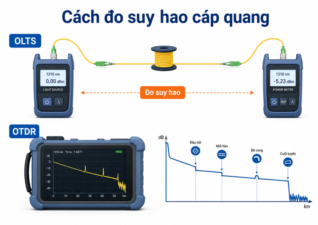 Cách đo suy hao cáp quang