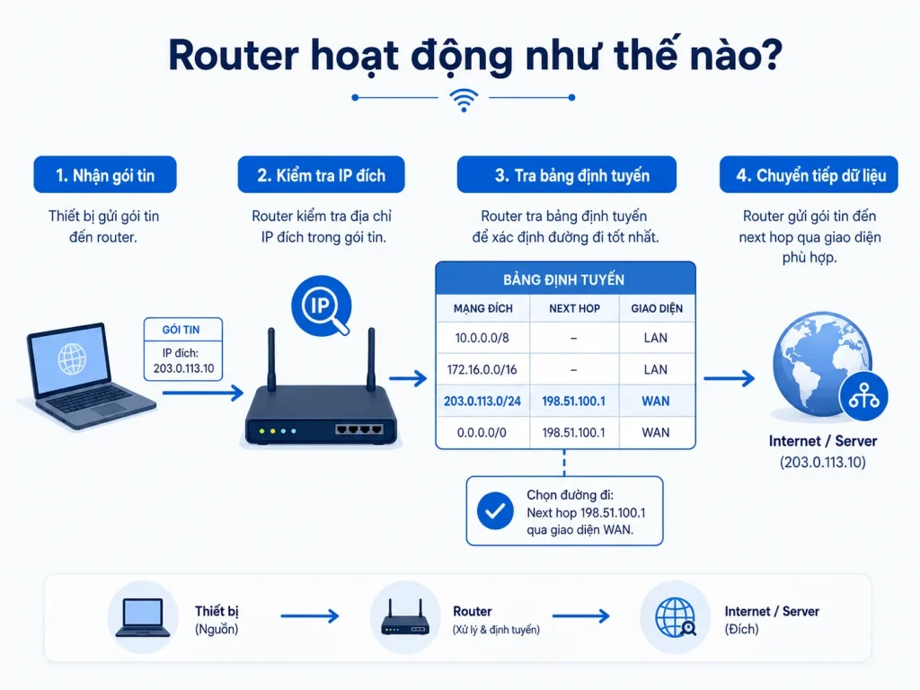 Cách hoạt động của router