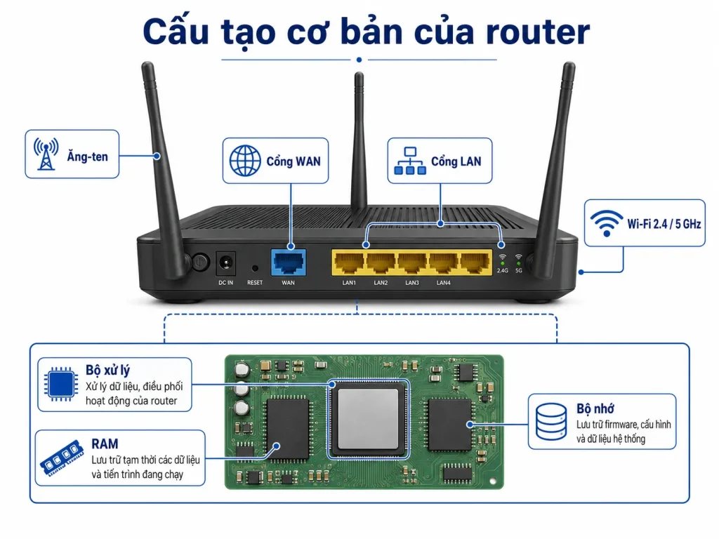Cấu tạo cơ bản của router