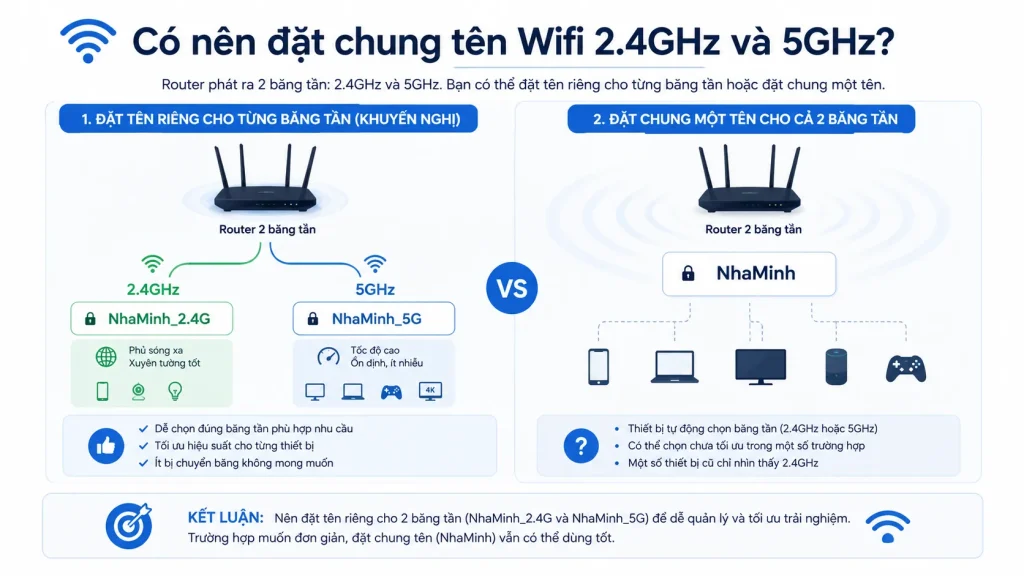 Có nên đặt chung tên Wifi