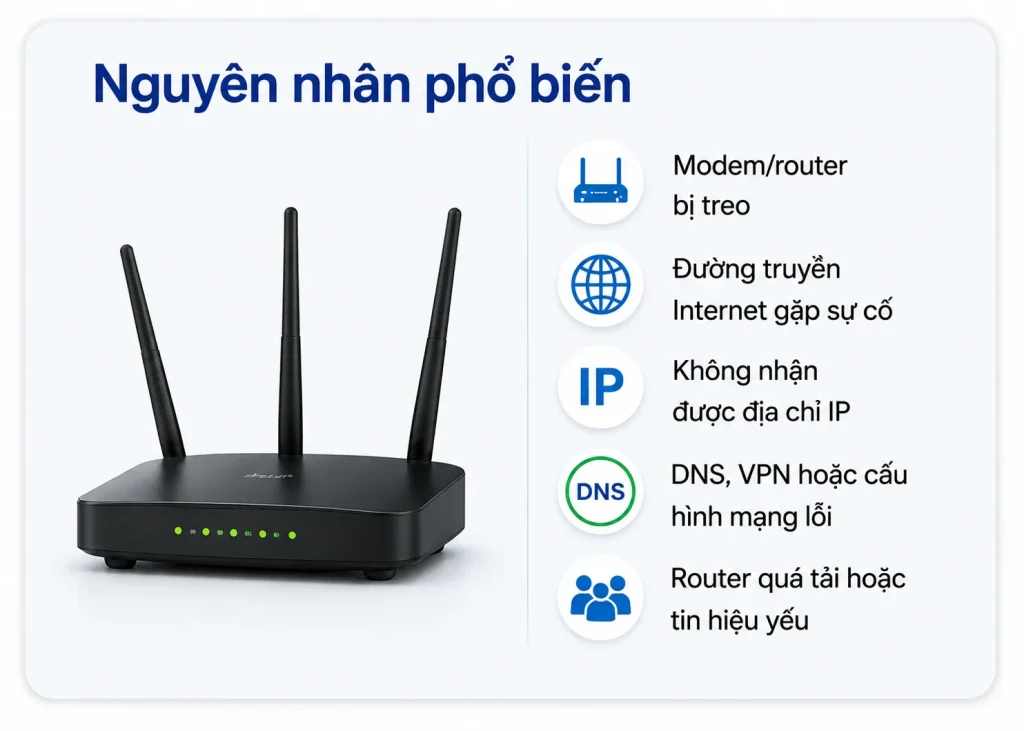 Nguyên nhân wifi bị chấm than