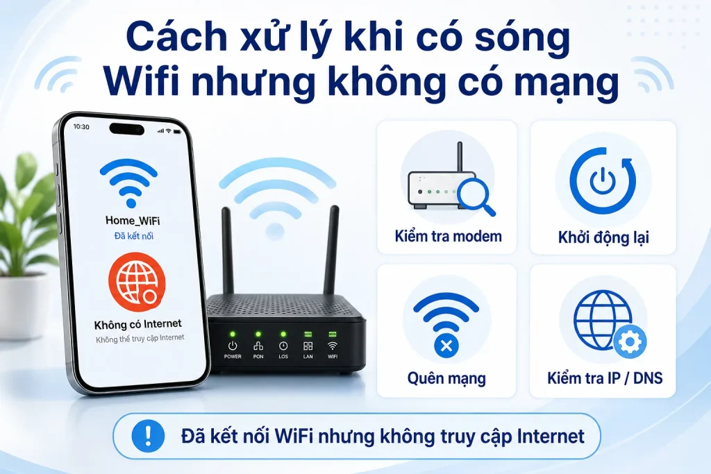 Wifi full sóng nhưng không có mạng thì xử lý thế nào?