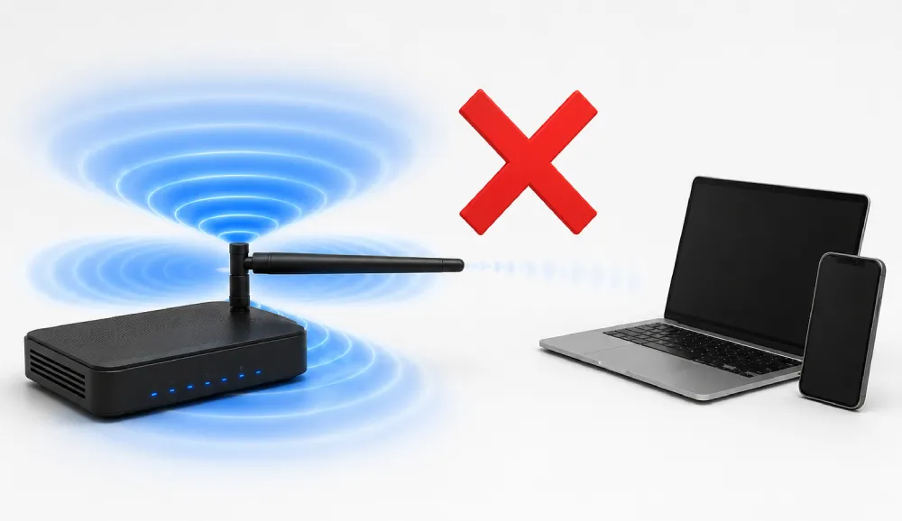 không nên chĩa đầu râu wifi vào thiết bị