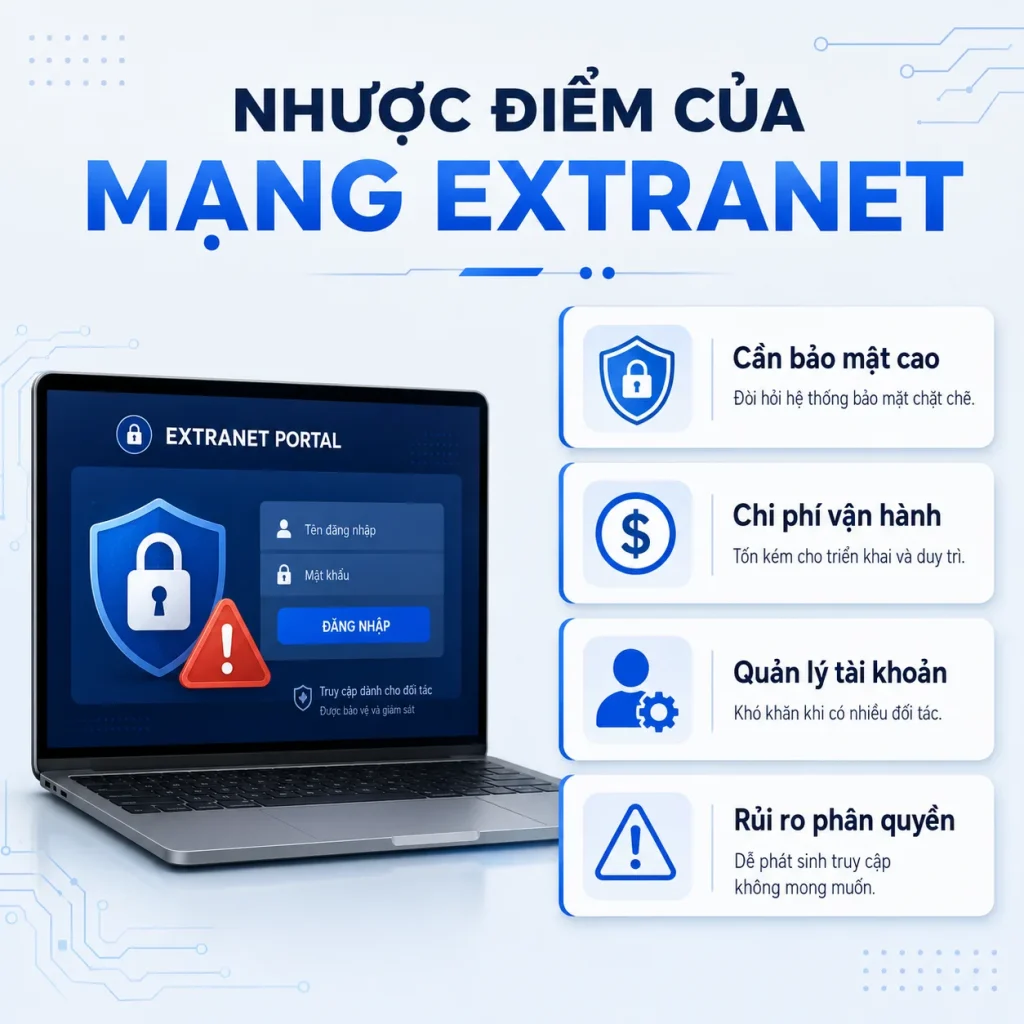 Nhược điểm của mạng Extranet mang-extranet