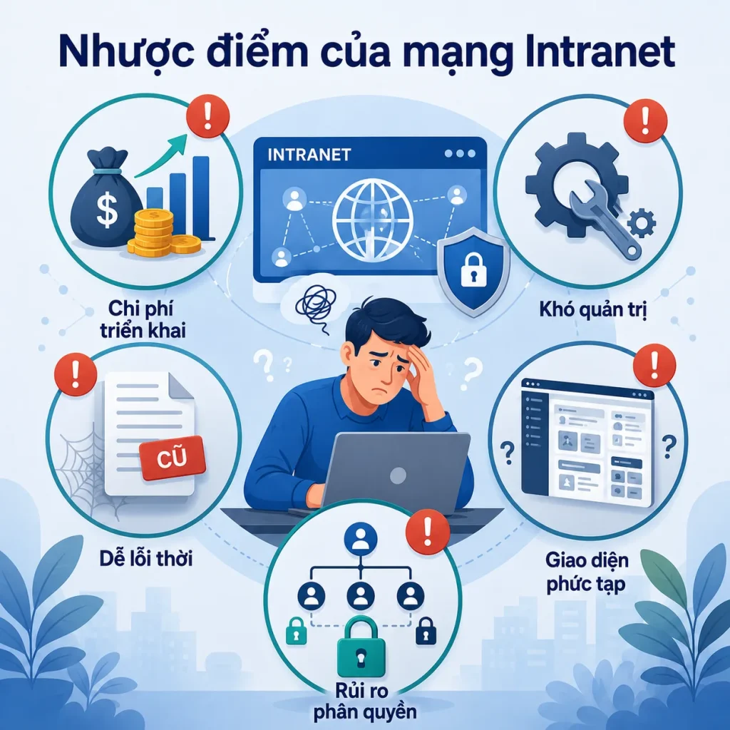 Nhược điểm của mạng Intranet mang-intranet