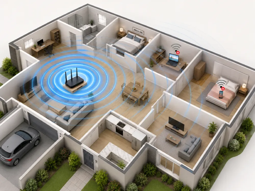 sử dụng một router cho cả ngôi nhà'