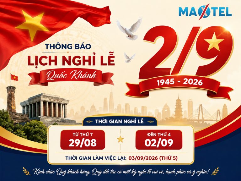 MAXTEL THÔNG BÁO LỊCH NGHỈ LỄ QUỐC KHÁNH 2/9/2026