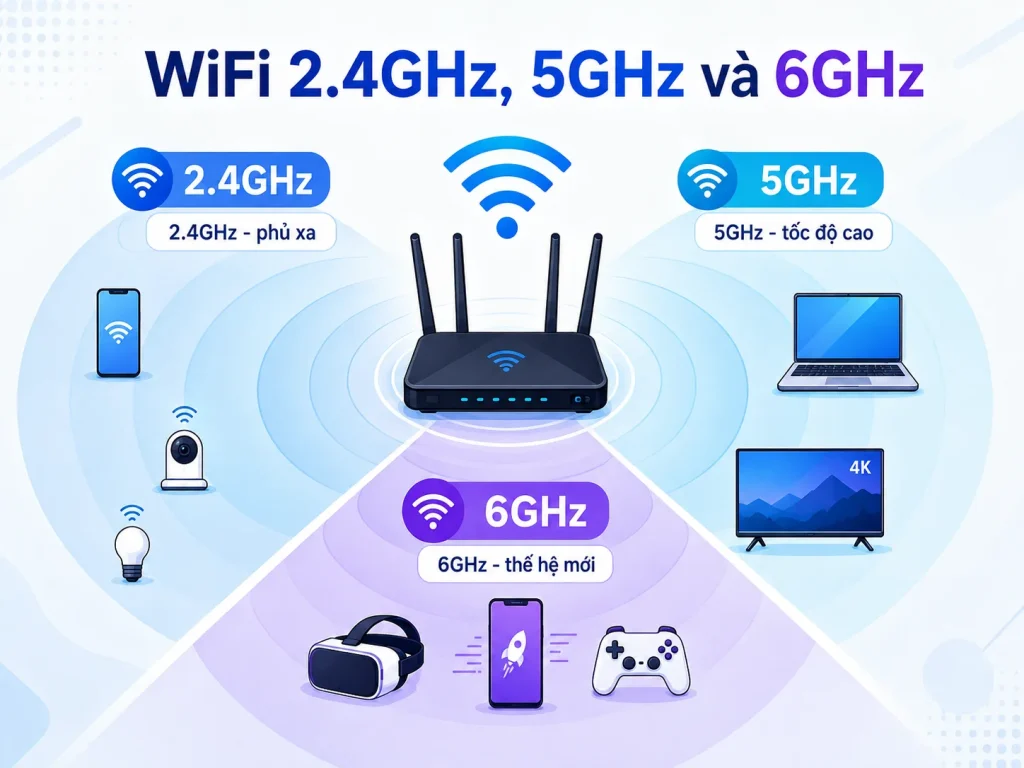 WiFi 2.4GHz, 5GHz và 6GHz là gì? WiFi-5GHz-va-6GHz-khac-nhau