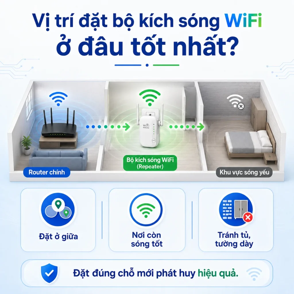 Vị trí đặt bộ kích sóng WiFi ở đâu tốt nhất? bo-kich-song-wifi-la-gi